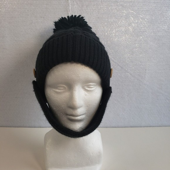Beanie with Detachable Mask Cover Black Size OS One Size Pom Unisex RN 86183 - Picture 2 of 9